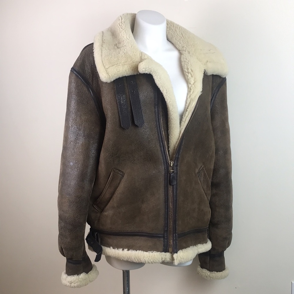 Avirex B-3 Sheepskin Shearling Bomber Flight Jacket